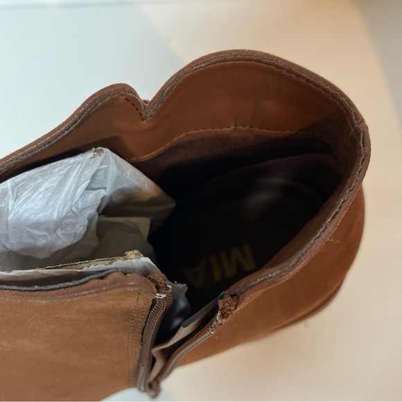 Mia Womens Brown Zipper Block Heeled Bootie Boots Size US 7.5 WMNS - Picture 14 of 16